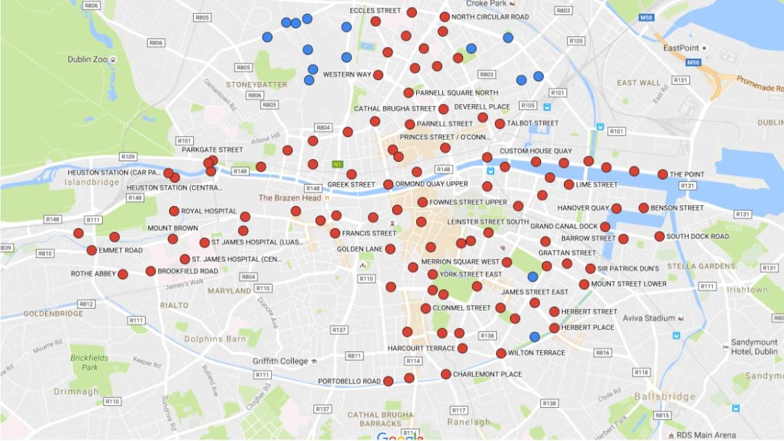 Dublinbikes χάρτης