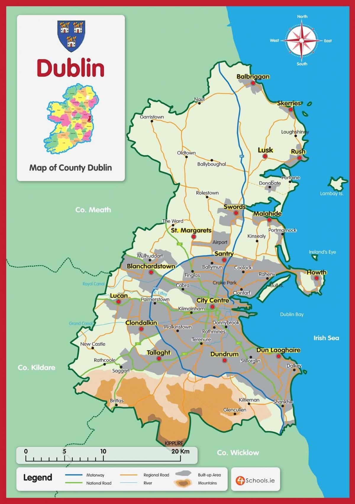 Dublin county εμφάνιση χάρτη