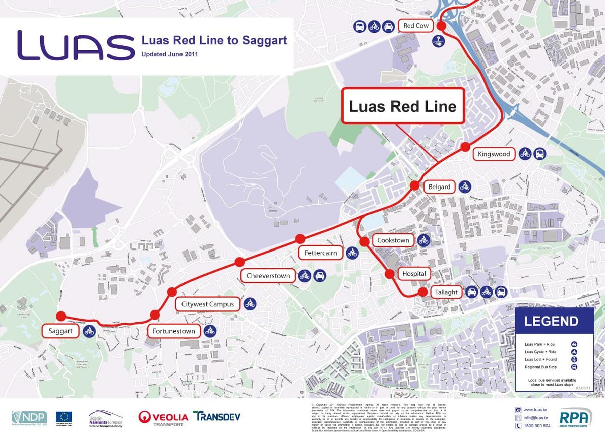 Δουβλίνο Luas χάρτης