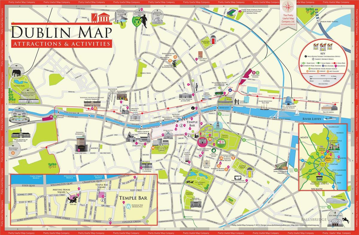 χάρτης του Δουβλίνο αξιοθέατα