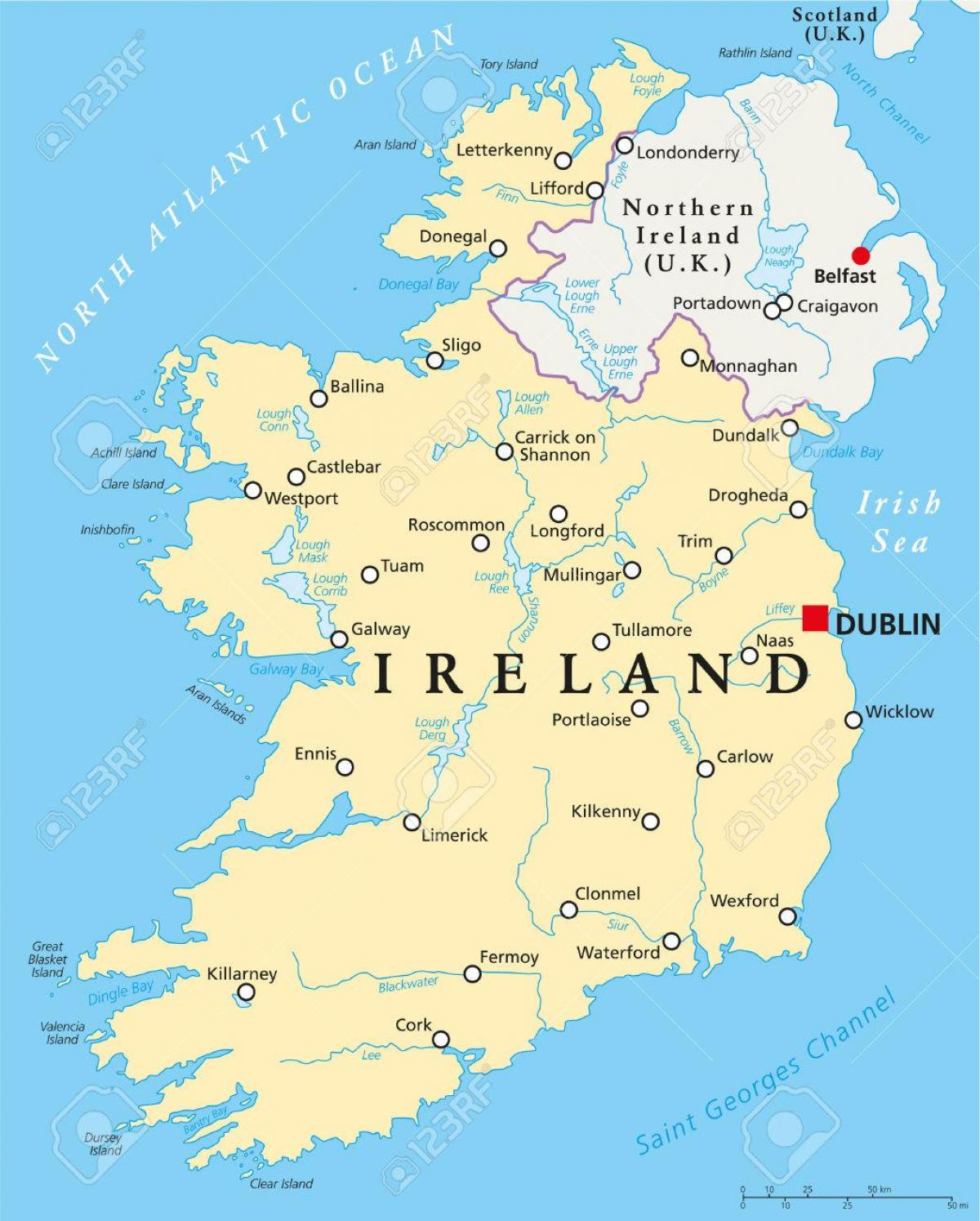 Ιρλανδία, δουβλίνο εμφάνιση χάρτη