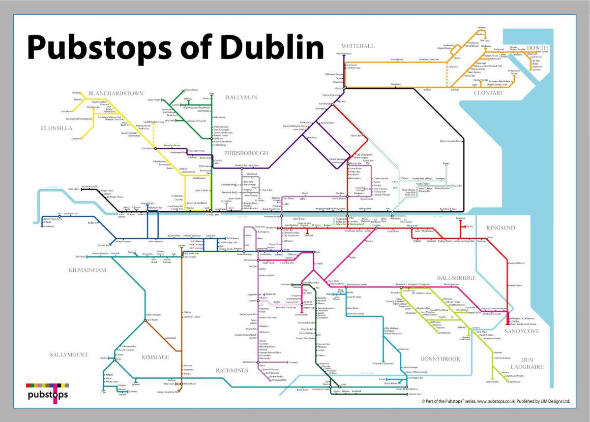 χάρτης του Δουβλίνο παμπ