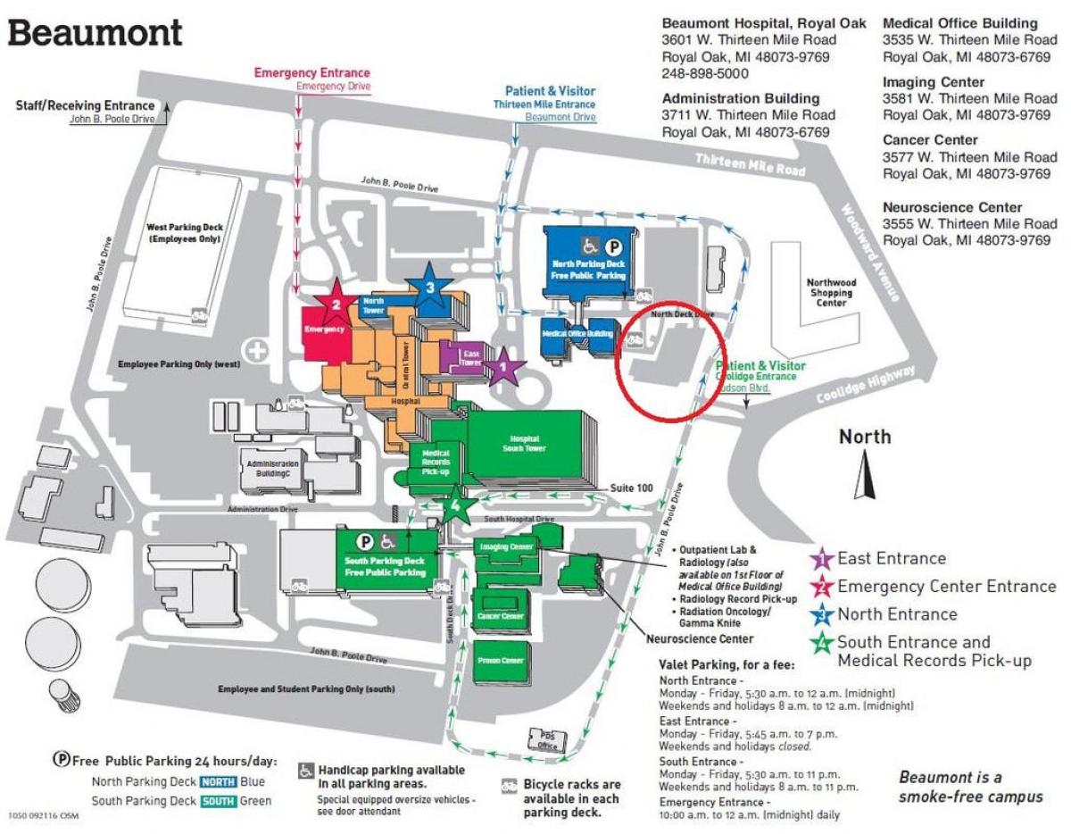 εμφάνιση χάρτη νοσοκομείο Beaumont