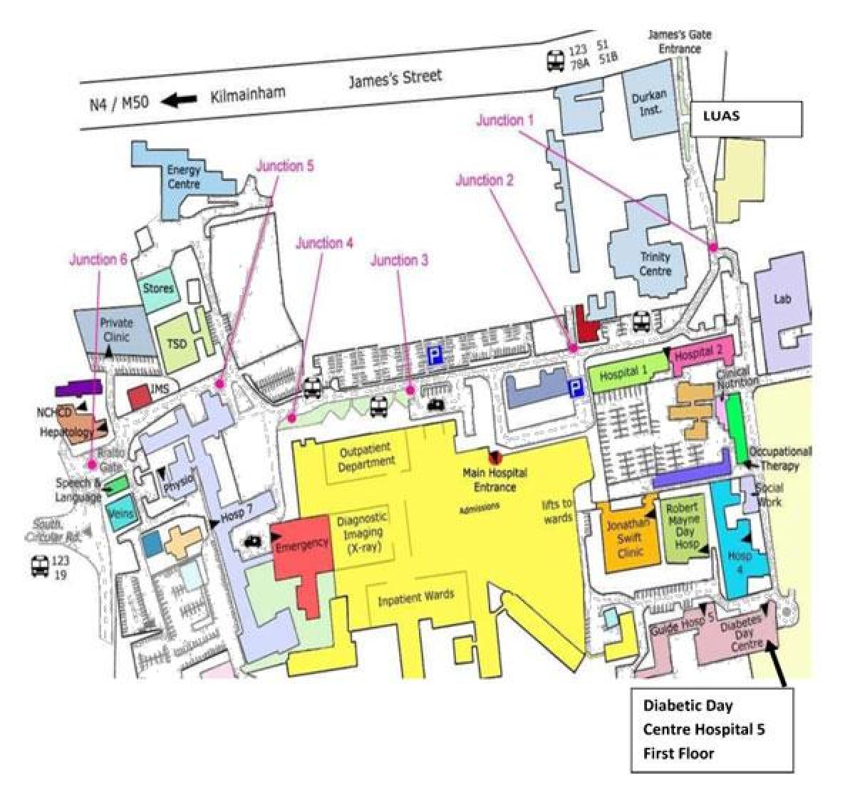 Τα St James hospital Δουβλίνο εμφάνιση χάρτη