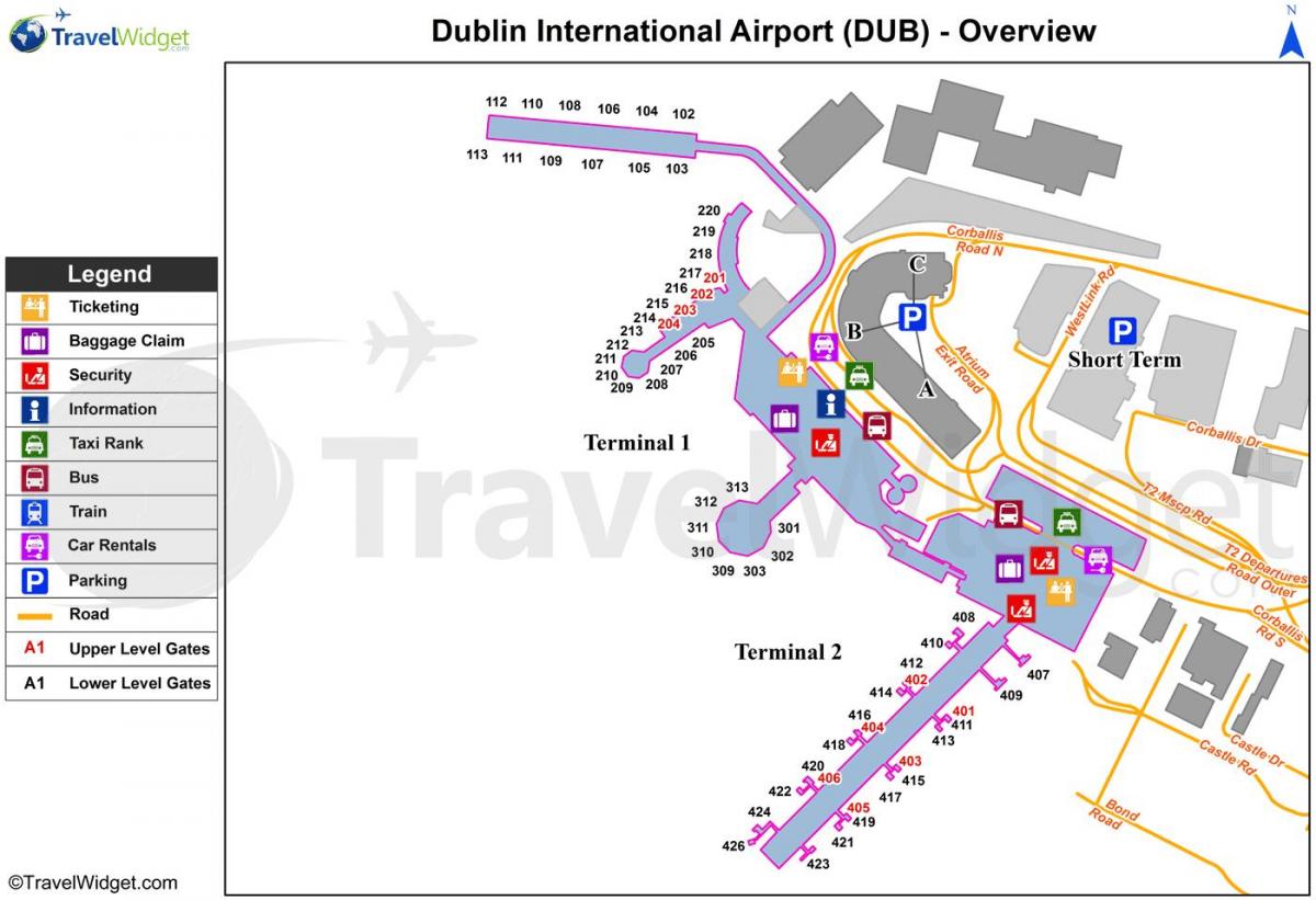 χάρτης από το αεροδρόμιο του Δουβλίνου