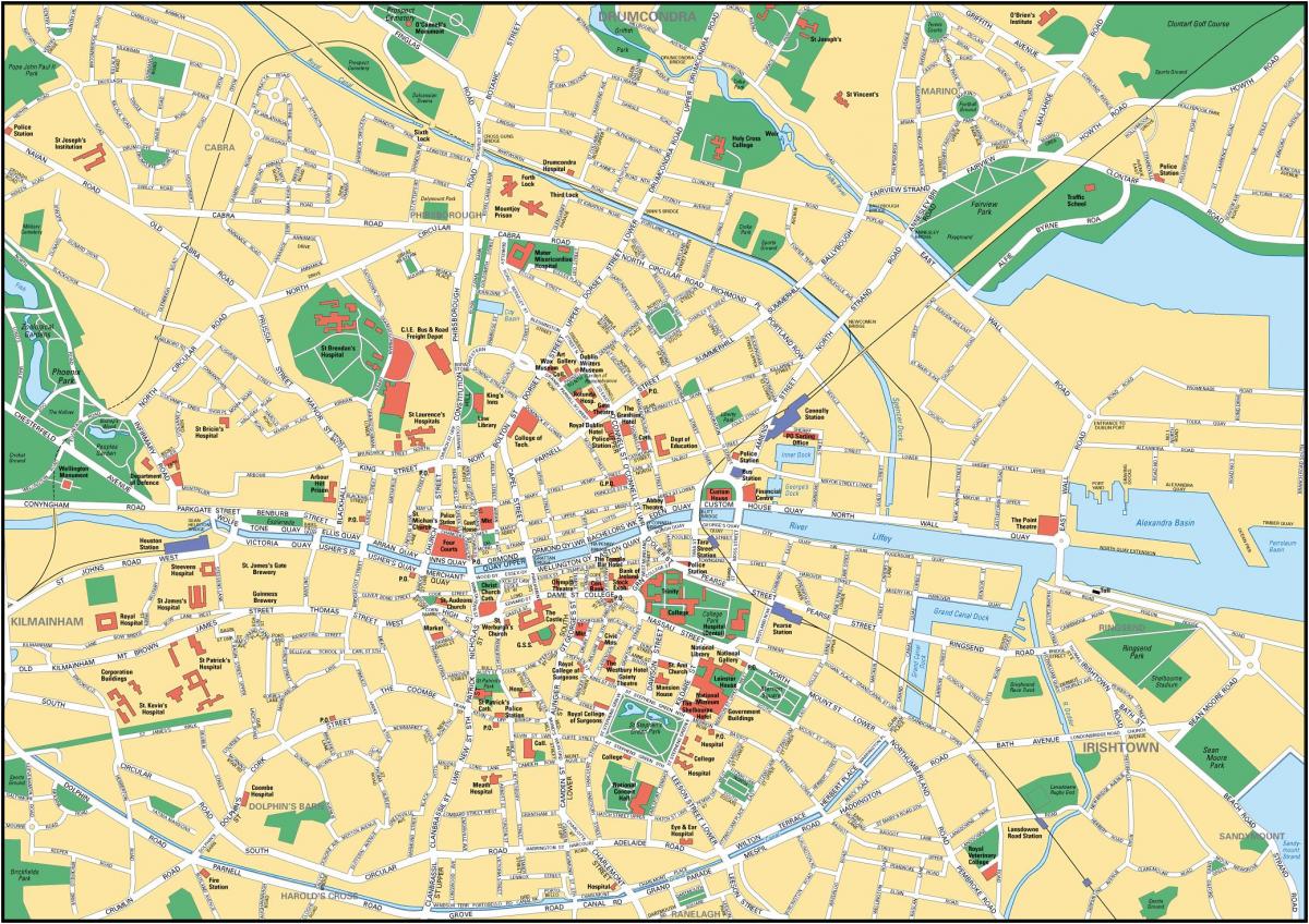 χάρτης της πόλης του Δουβλίνου