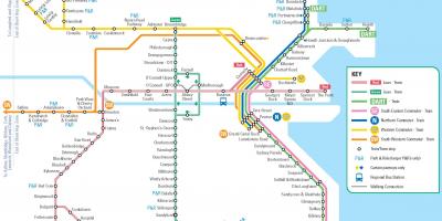 Χάρτης του Δουβλίνο DART σταθμούς